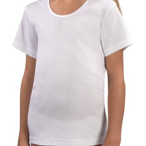 MAGLIA MEZZA MANICA BAMBINA BORDO RASO COSTINA 1/1 100% PURO COTONE