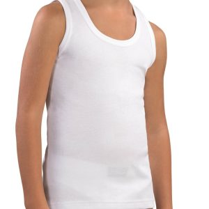 CANOTTA SPALLA LARGA BAMBINO GIROCOLLO 100% COTONE CALDO INTERLOCK