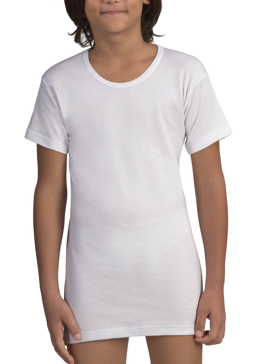 MAGLIA MEZZA MANICA RAGAZZO GIROCOLLO 100% COTONE CALDO INTERLOCK - immagine 2