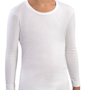 MAGLIA MANICA LUNGA BAMBINO GIROCOLLO 100% COTONE CALDO INTERLOCK