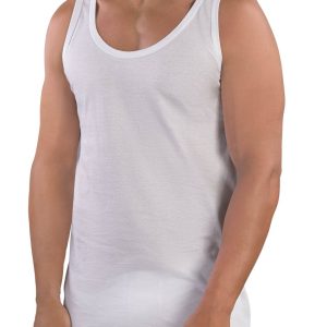 CANOTTA SPALLA LARGA UOMO GIROCOLLO 100% PURO COTONE JERSEY