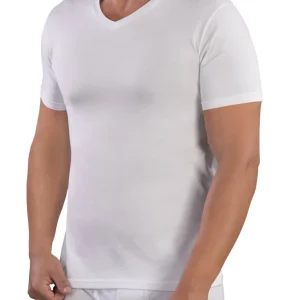 MAGLIA MEZZA MANICA UOMO COLLO A PUNTA COTONE BIELASTICO