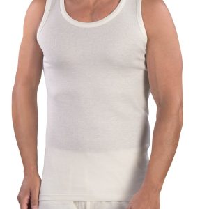 CANOTTA SPALLA LARGA UOMO GIROCOLLO LANA E COTONE