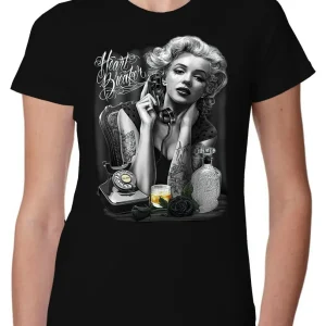 T-shirt Marilyn Monroe Heart Donna - Icona Cinema Made in Italy