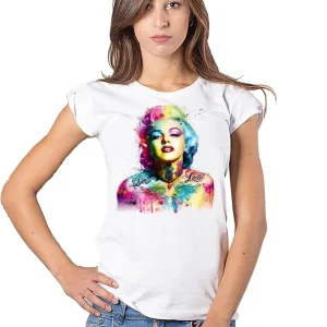 T-shirt Marylin Monroe Stilizzata | Cotone Biologico