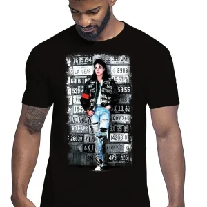 The Legend Michael Jackson Cantante Soggetto 18-20-49-2 T-shirt Urban Men Uomo 100% Cotone Pettinato JK