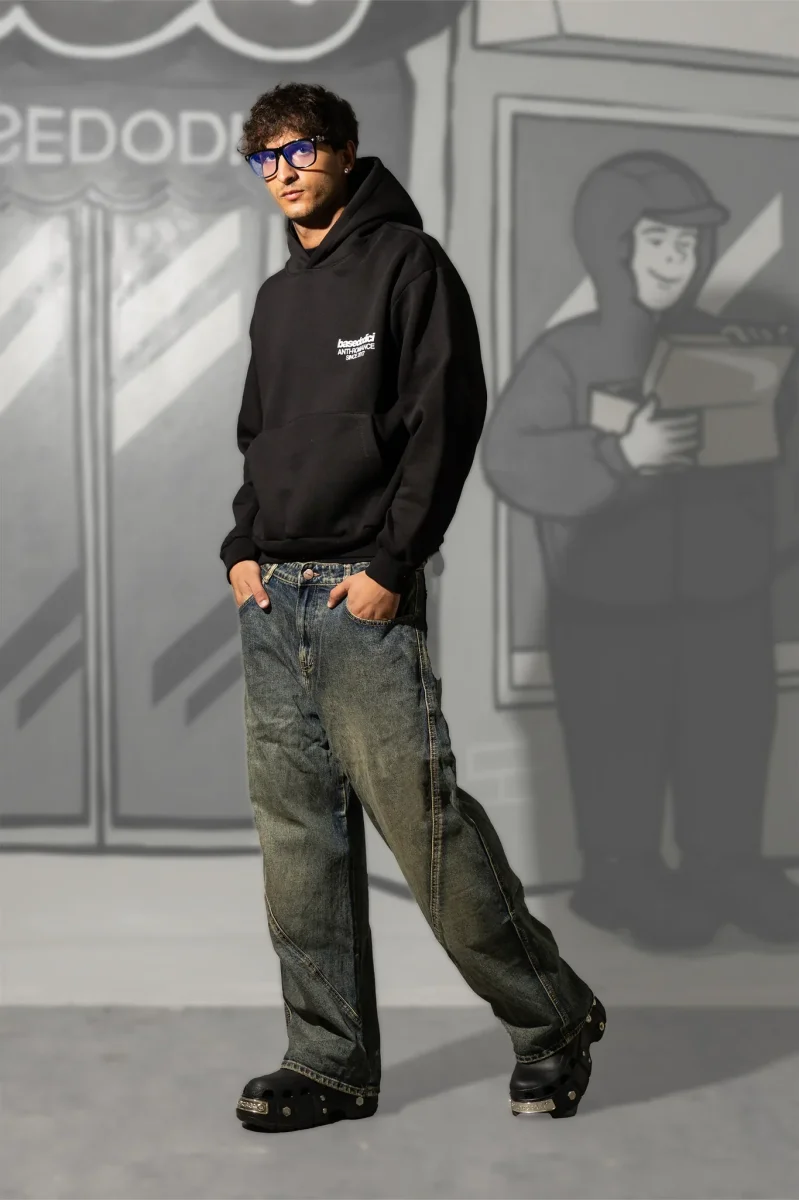 Basedodici Hoodie "Social Media Killed Romance" Black/White - immagine 9