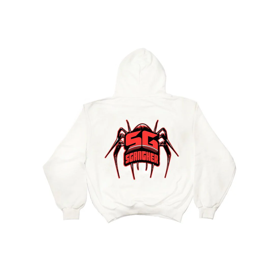 Sgangher Boxy Fit Hoodie White Red - immagine 2