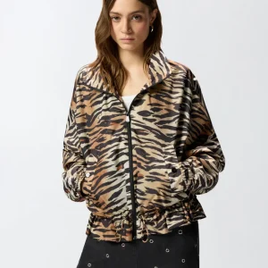 PINKO Giubbino con zip e stampa tigrata