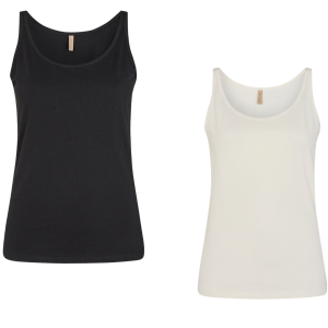 Top in Tessuto Misto con Effetto Stretch – Must-Have Versatile nero e panna