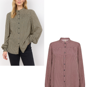 Blusa Donna in micro fantasia due colori