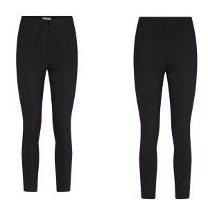 Pantalone nero elasticizzato slim fit vita alta in viscosa ecosostenibile Lilly 43b