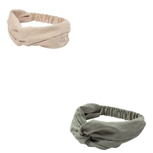 PIAN 1 fascia per cappelli verde militare e beige lino/cotone
