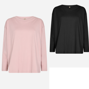 Maglia nera manica lunga in cotone organico