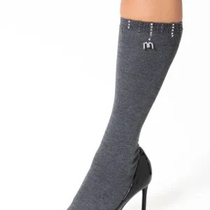 Calzino alto grigio cascata