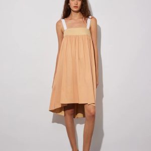 SEMICOUTURE Abito in popeline bi-colore