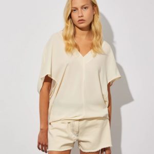 SEMICOUTURE Blusa manica corta a kimono