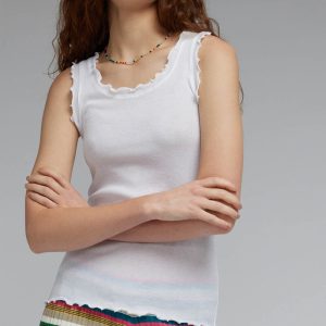 SEMICOUTURE Canotta in jersey a costina