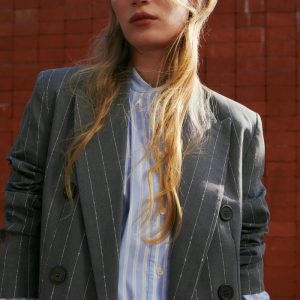 SEMICOUTURE Giacca  doppiopetto in gessato