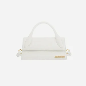 Jacquemus Le Chiquito Long Crocodile White