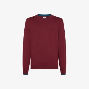 SUN68 Maglia in lana e cotone doppio girocollo