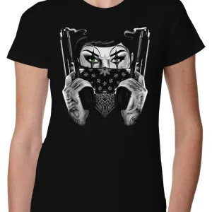 Sexy Ganster Tattoo 9050-18 Lady Donna Urban 100% Cotone Pettinato JK