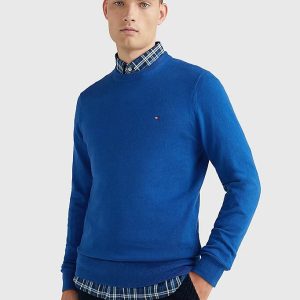 TOMMY HILFIGER PULLOVER TH MONOGRAM IN COTONE E CASHMERE