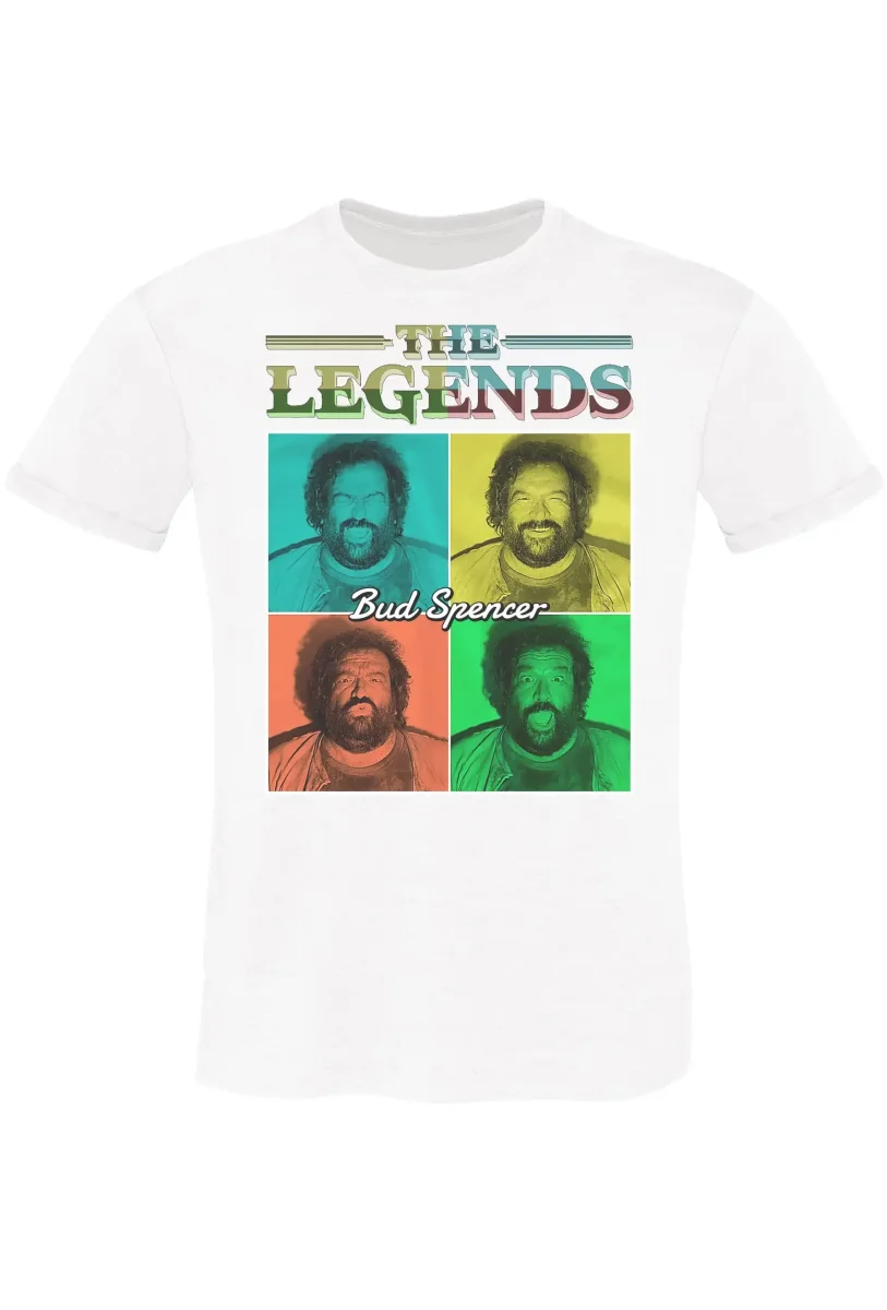 The Legends Quad Bud Spencer 18-70-9 T-Shirt Urban Men Uomo 100% Cotone Fiammato BS - immagine 3