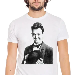 T-shirt Stan Laurel 'The Legend' - Cotone Fiammato