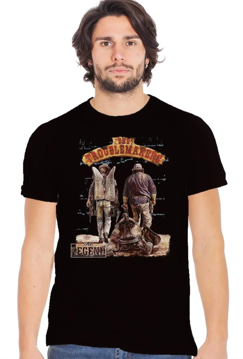 The Troublemakers Bud spencer e Terence hill 18-70-10-2 T-Shirt Urban Men Uomo 100% Cotone Fiammato BS