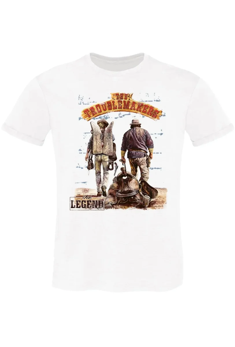 The Troublemakers Bud spencer e Terence hill 18-70-10-2 T-Shirt Urban Men Uomo 100% Cotone Fiammato BS - immagine 5