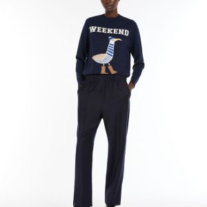 WEEKEND MAXMARA Pantalone comfort in flanella