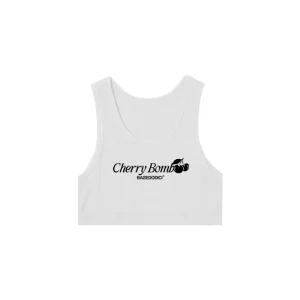 Basedodici Crop Top “FORSUMMER” Cherry White