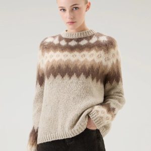 WOOLRICH Maglione Fair Isle in misto lana e mohair