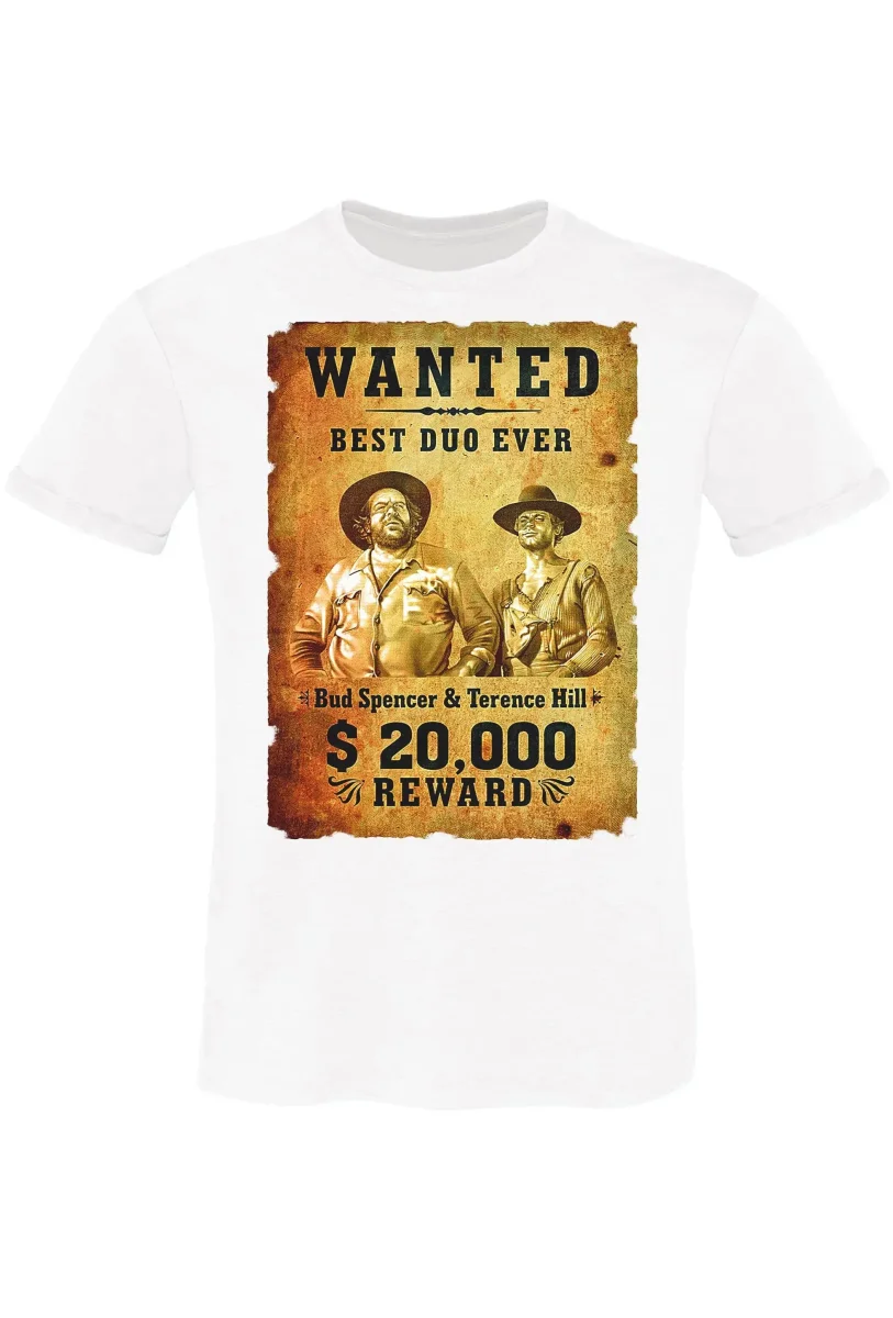 Wanted Bud Spencer 18-70-8 T-Shirt Urban Men Uomo 100% Cotone Fiammato BS - immagine 3
