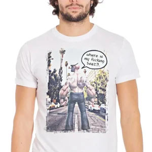 Where Is My Boat! T-shirt Uomo - Cotone Fiammato
