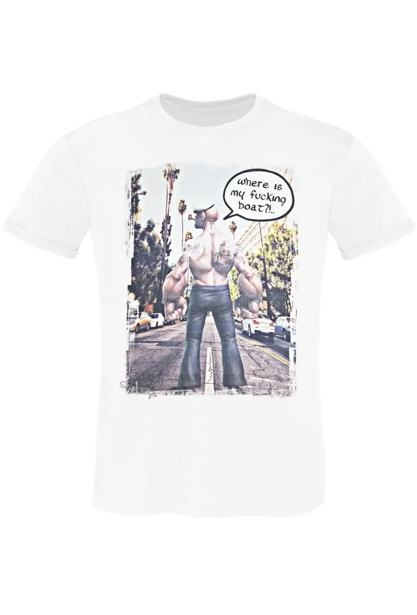 Where Is My Boat! T-shirt Uomo - Cotone Fiammato - immagine 3
