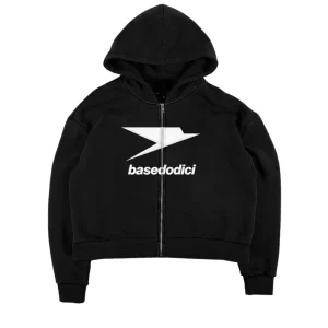 Basedodici Zip Hoodie Logo Black