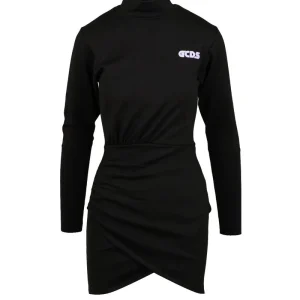 GCDS Woman Wrapped Knitted Dress Black