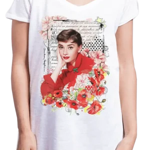 Audrey Hepburn Floral 18-6-3 Moda Urban Slub Lady Donna 100% Cotone Fiammato JK