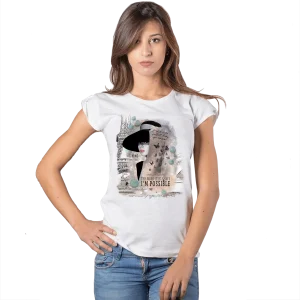 T-shirt Audrey Hepburn Floral - Cotone Bio Slub