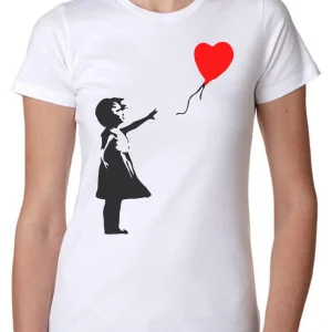 Bambina Banksy 3500 Lady T-Shirt Donna 100% Cotone Pettinato JK