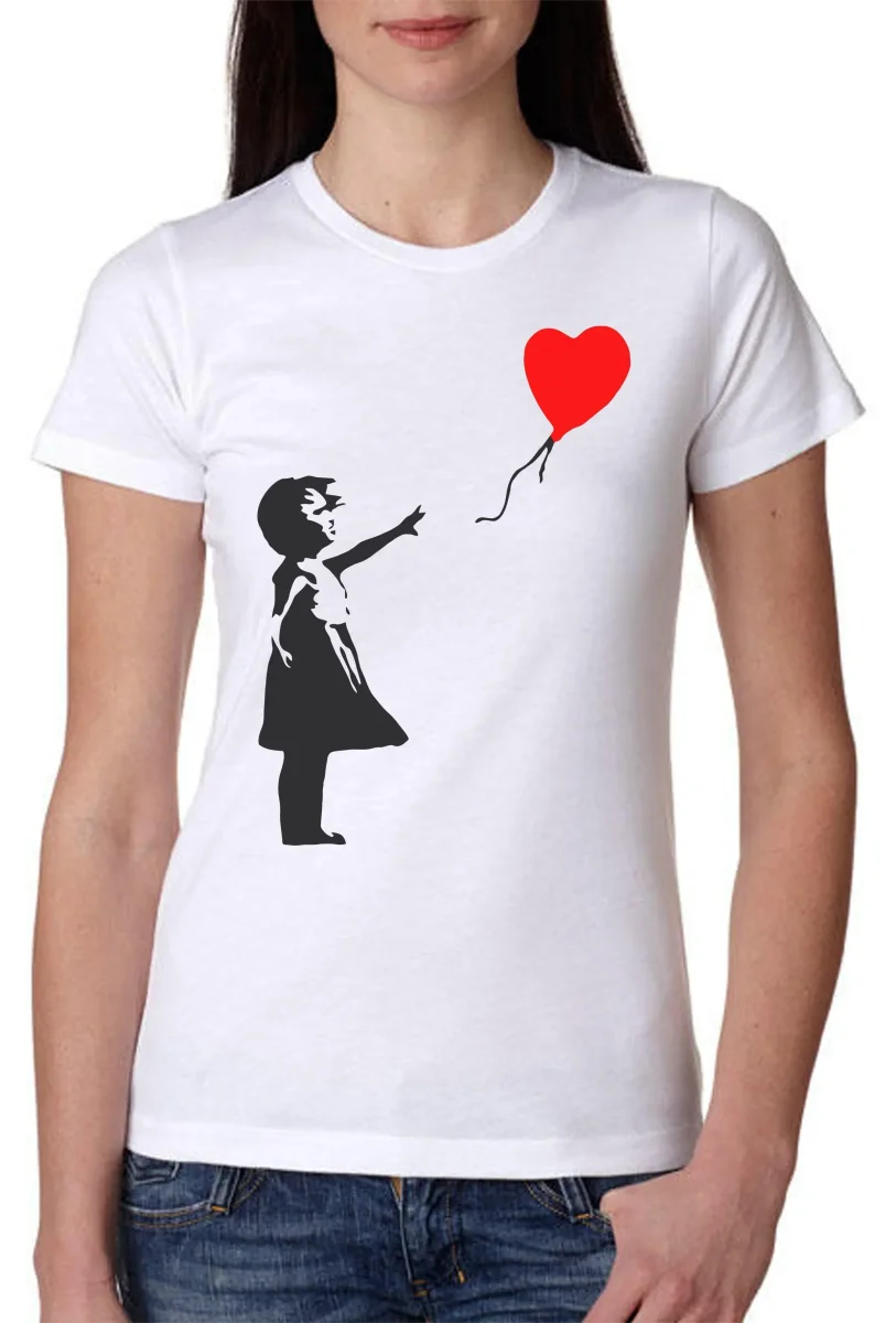 Bambina Banksy 3500 Lady T-Shirt Donna 100% Cotone Pettinato JK