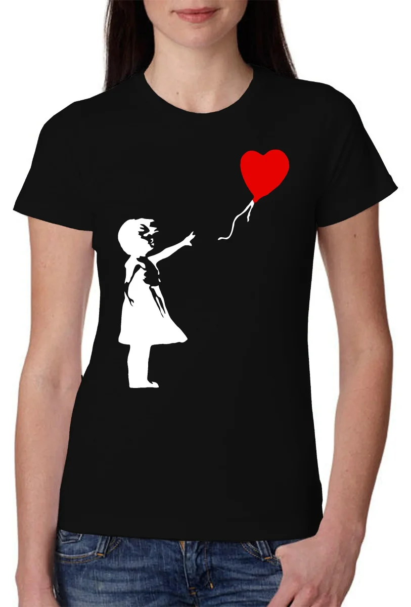 Bambina Banksy 3500 Lady T-Shirt Donna 100% Cotone Pettinato JK - immagine 3