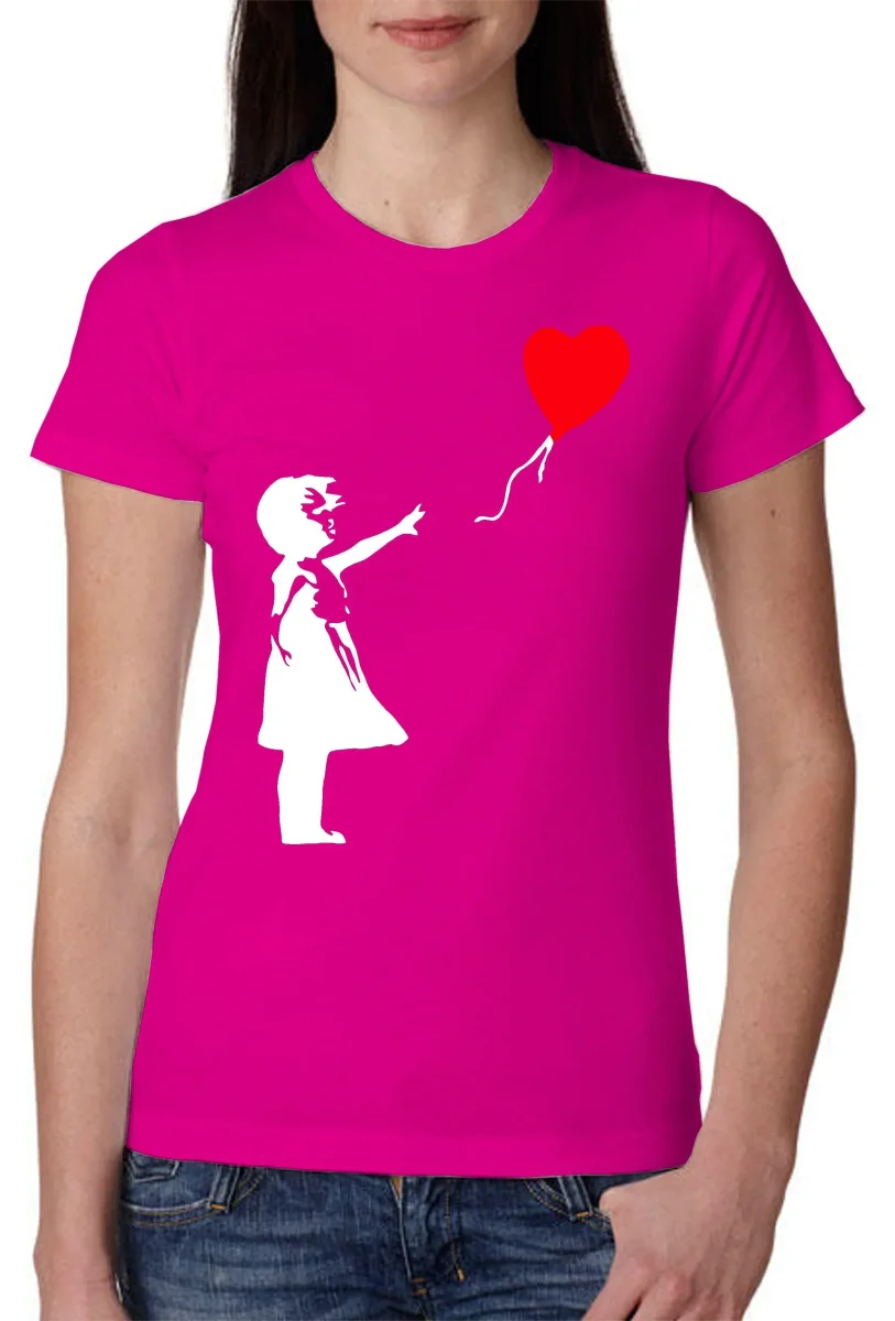 Bambina Banksy 3500 Lady T-Shirt Donna 100% Cotone Pettinato JK - immagine 4
