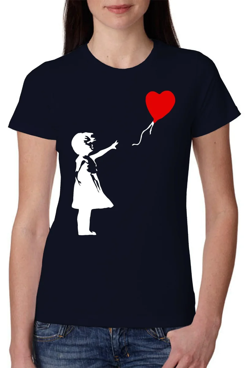 Bambina Banksy 3500 Lady T-Shirt Donna 100% Cotone Pettinato JK - immagine 5