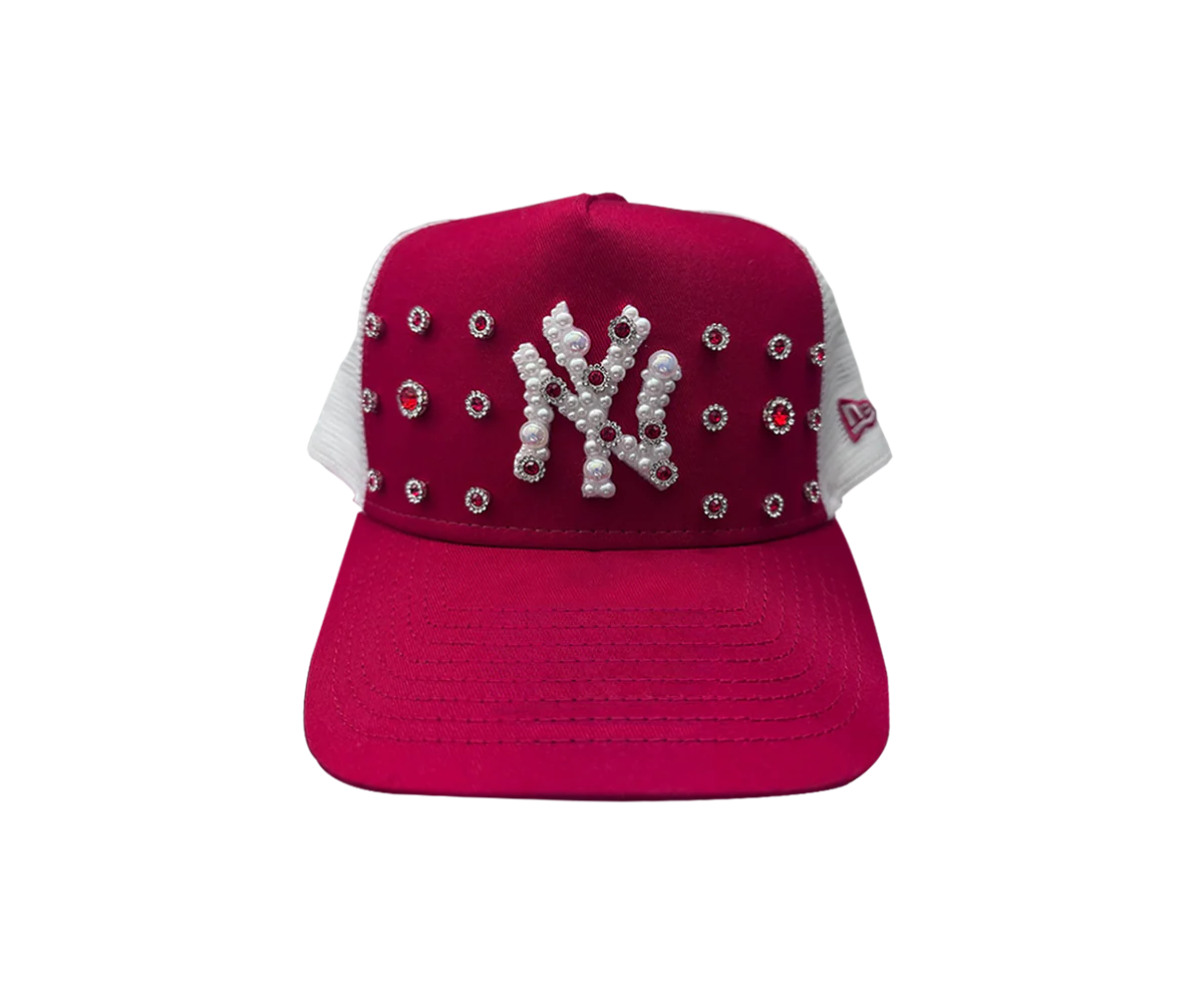 New Era 1/1 Custom Trucker Clean Yankees Red