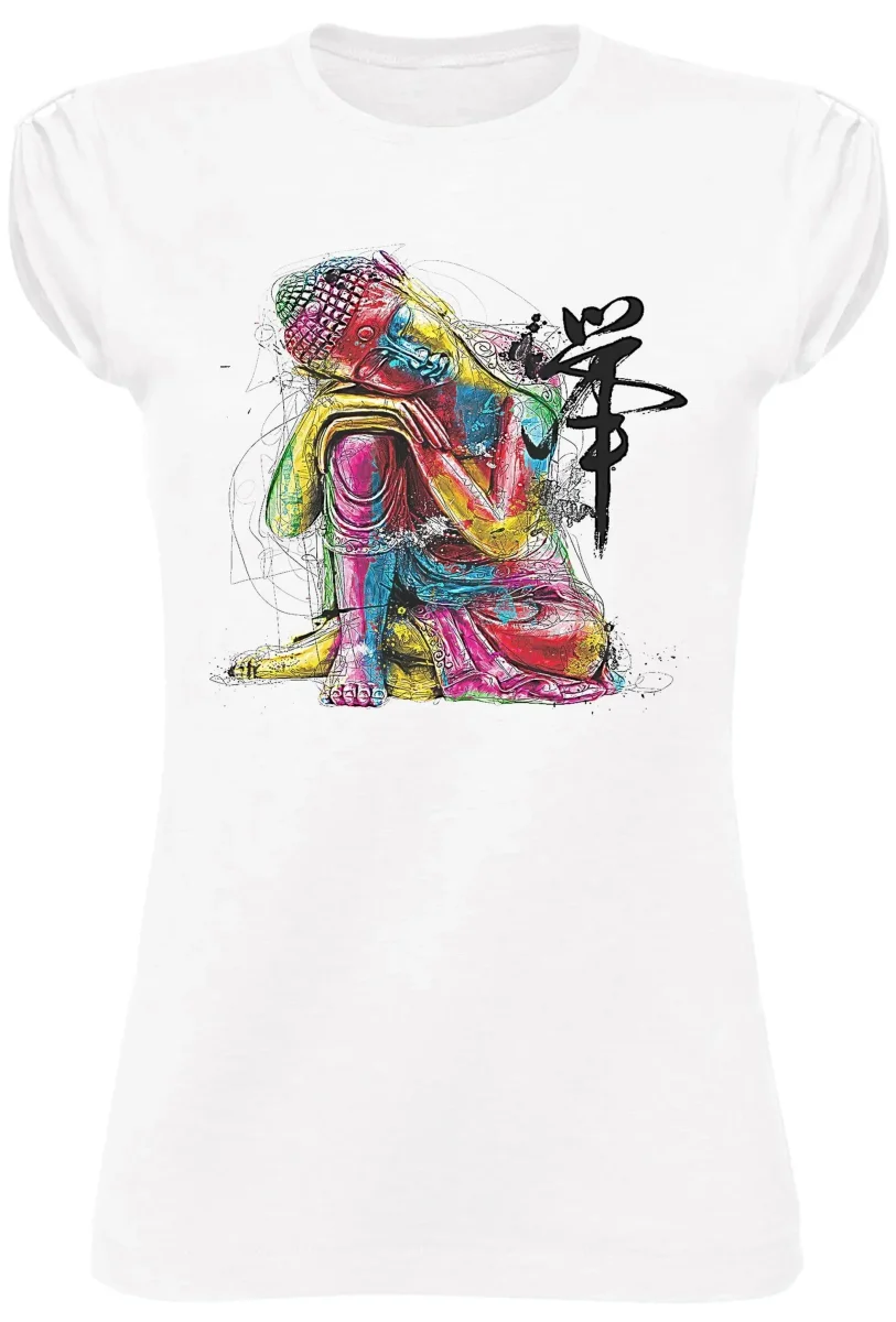 Buddha Art T-Shirt Donna Cotone Eco Fiammato | STREET STYLE - immagine 3