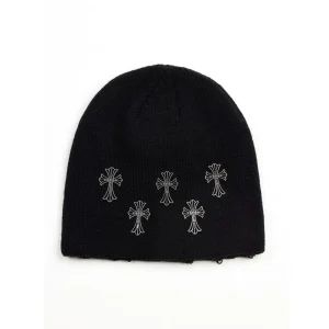 Acupuncture Beanie Cross Over Black