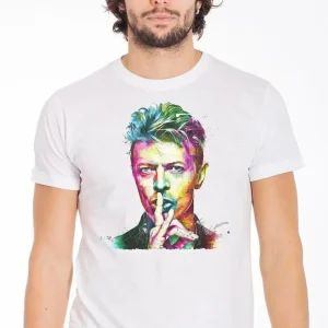T-shirt David Bowie Uomo Slub - Cotone 100% Made in Italy
